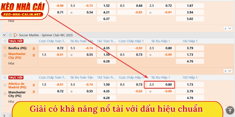 Giải có khả năng nổ tài với dấu hiệu chuẩn